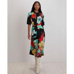 NWT The Kit Cobie Shirtdress in Black Camellia Size 12